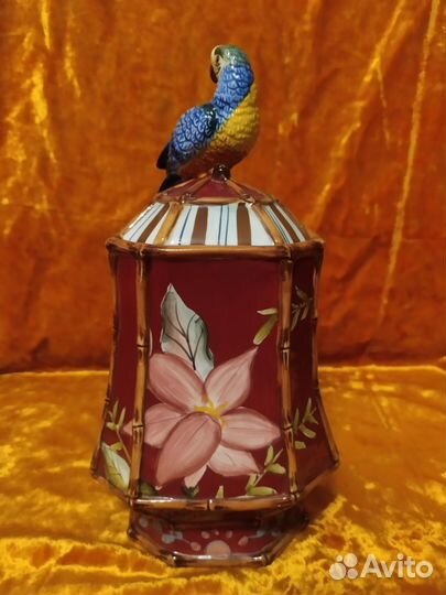 Чайница Попугай 60 г. Майолика Европа