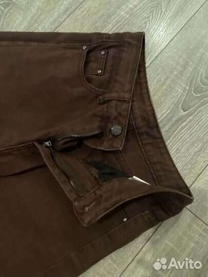 Джинсы клеш коричневые