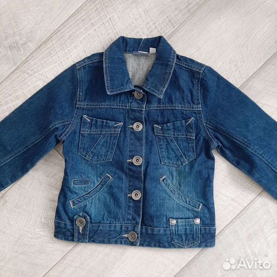 Куртка джинсовая хлопок на девочку 6/8 лет 126 см