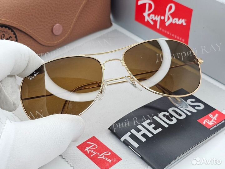 Очки Ray Ban 3362 Cockpit Gold Brown Стекло