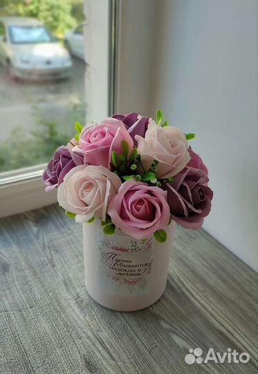 Букет из мыльных роз