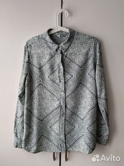 Женская рубашка 44 46 M Огурец c длинным рукавом