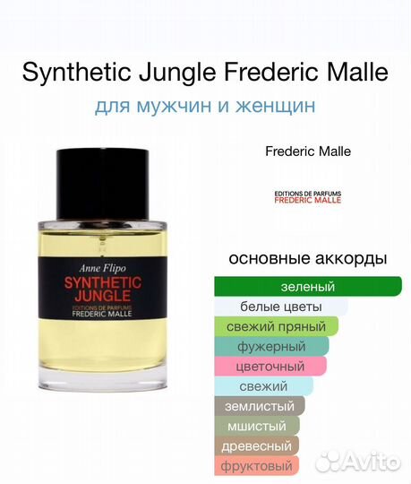 Frederic Malle Synthetic Jungle оригинал распив