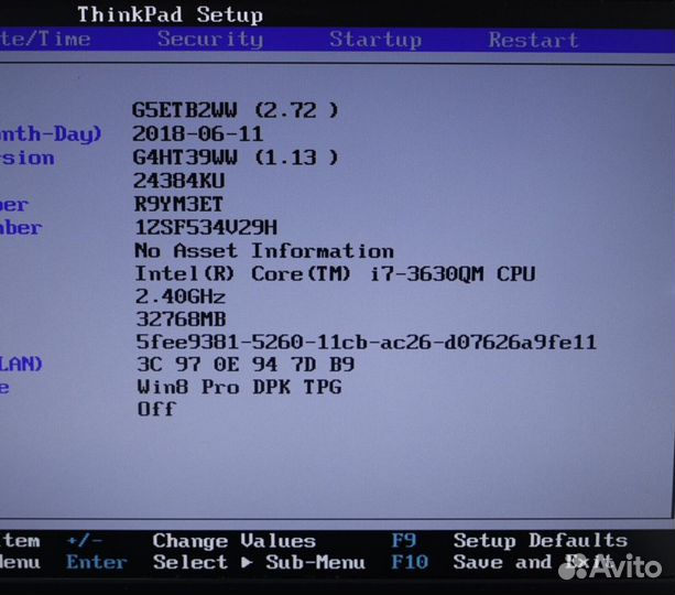 Intel Core i7-3630QM 8ядер ноутбук PGA988 G2 3.4Gz