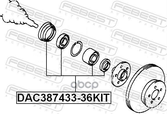 К-кт подшипника ступицы задней Lexus RX300 00-03