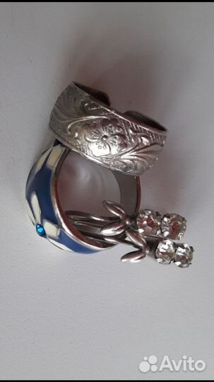 Серьги серебрение кольцо