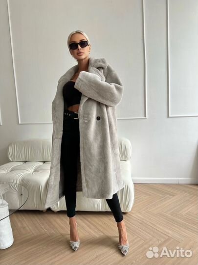 Шуба серая