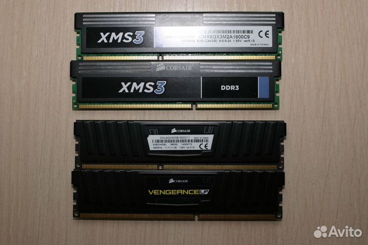 Corsair DDR3 до 8 GB планкой и др.марки