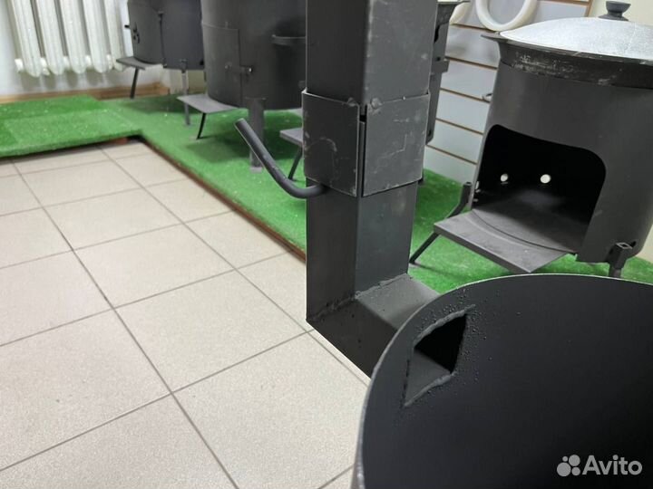 Казан печь с трубой шумовка специи