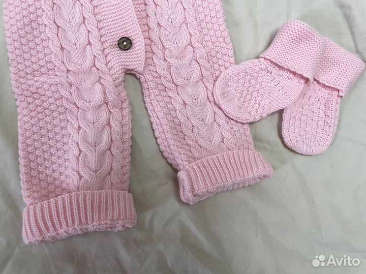 Новый вязаный комбинезон 62 68 демисезон поддева