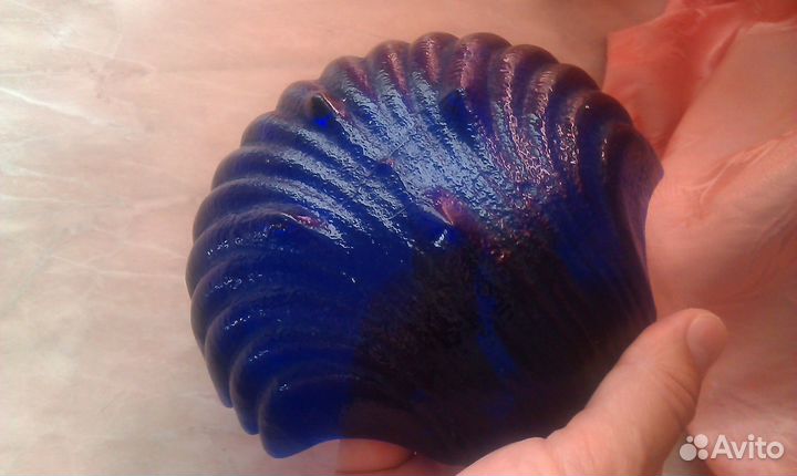 Ваза ракушка цветное стекло