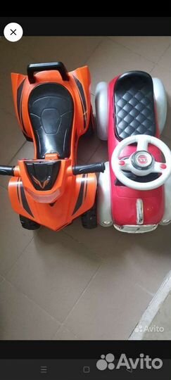 Детский мотоцикл и машинка