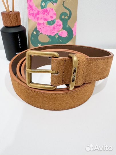 Ремень женский miu miu рыжий