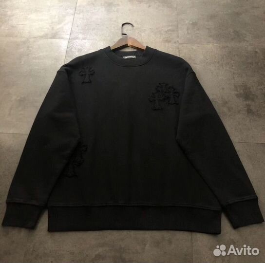 Свитшот Chrome Hearts черный хлопковый