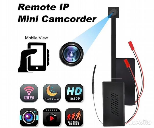 HD 1080P WiFi IP Микро Видеокамера