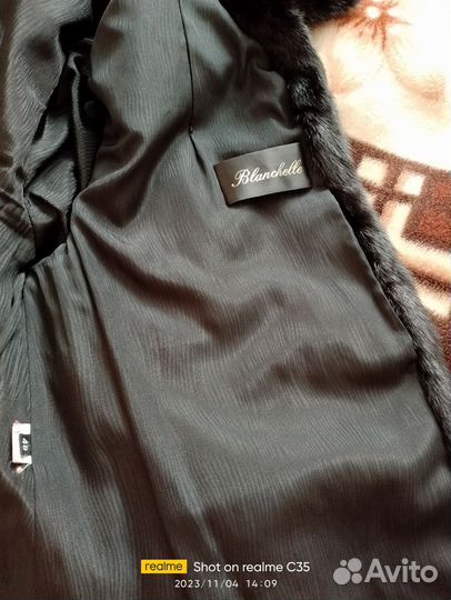 Шуба норковая с капюшоном 46 48 бу