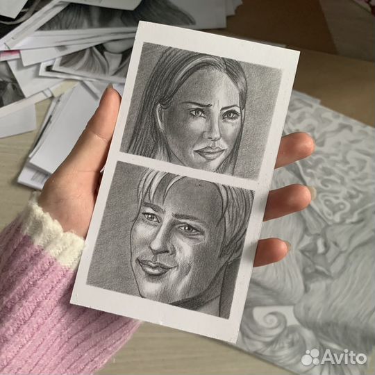 Портрет карандашом по фото на заказ, графика