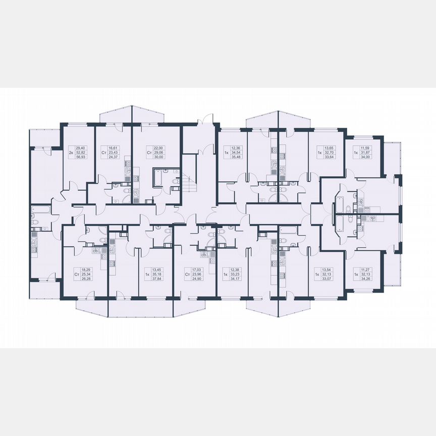 2-к. квартира, 52,4 м², 1/3 эт.