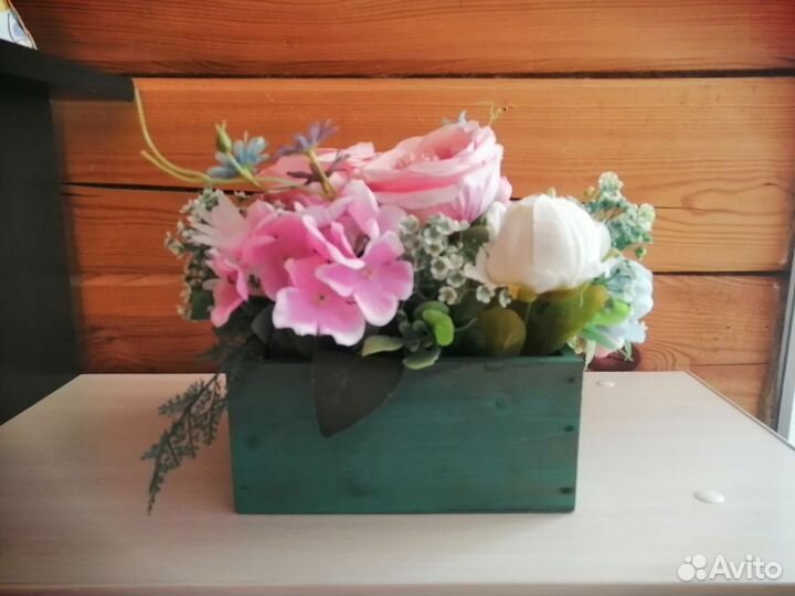 Искусственные цветы для декора в горшках