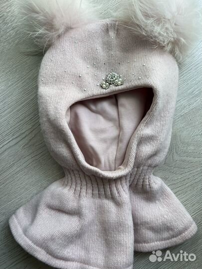 Шапка шлем для девочки зима