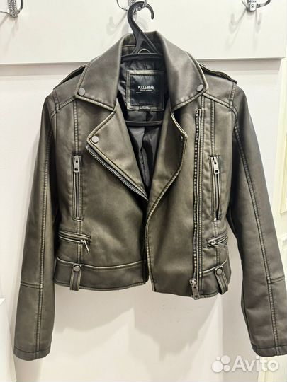 Кожаная куртка косуха Pull&bear