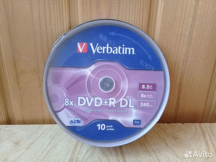 Диски 8x DVD+R DL Verbatim 8.5 гб Цена за упак.10ш
