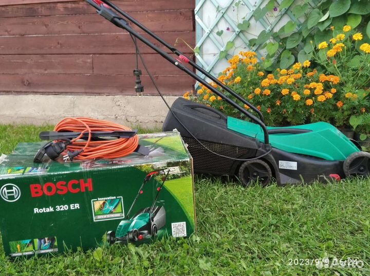 Газонокосилка электрическая bosch