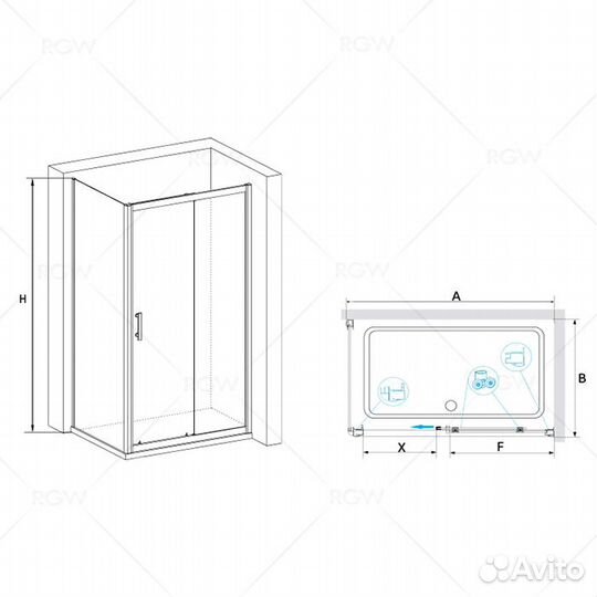 Душ. уголок RGW 80x140 Прозрач. Пассаж 020814584