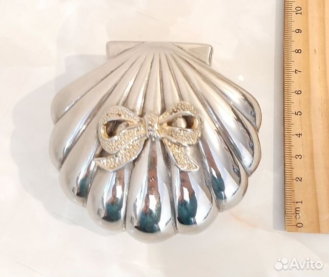 Шкатулка для украшений ракушка, мельхиор