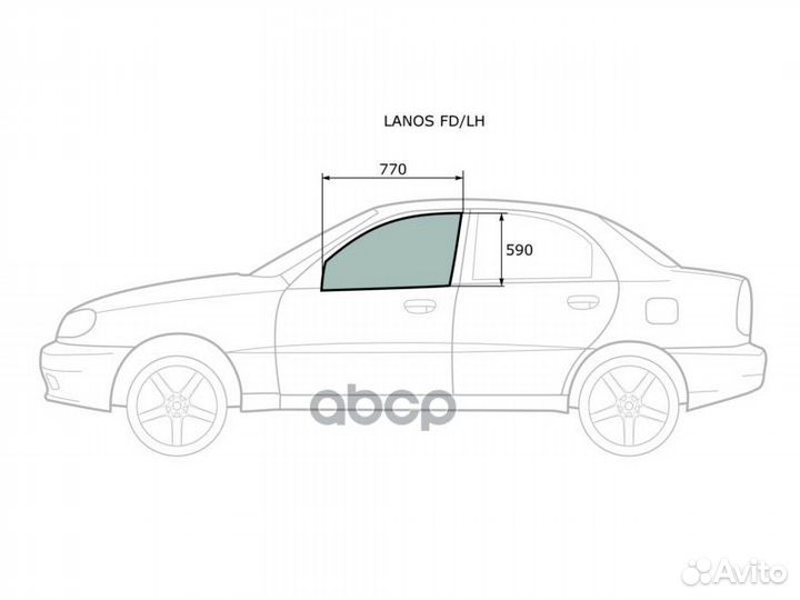 Стекло боковое опускное (Спереди/ Слева/ Цвет з