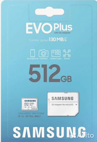 Карта памяти Samsung evo plus 512Gb