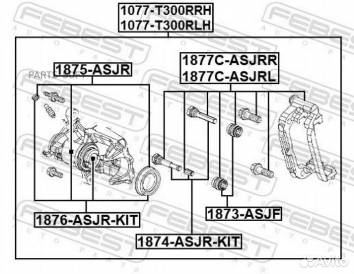 Febest 1876asjrkit Поршень суппорта тормозного зад