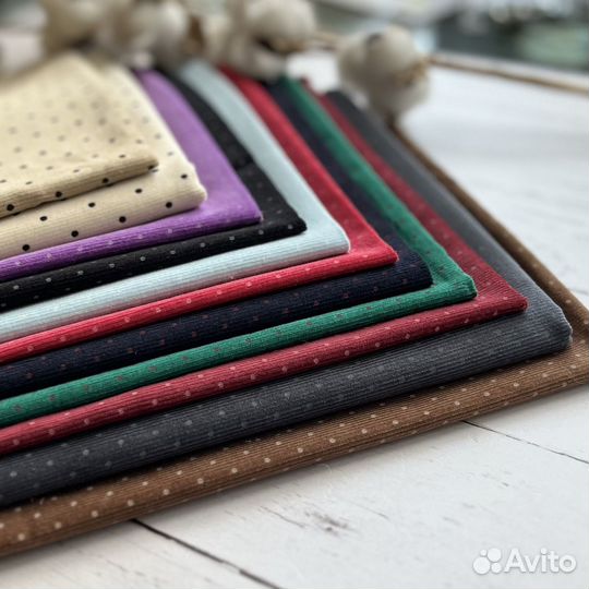 Микровельвет хлопковый в горошек, Корея