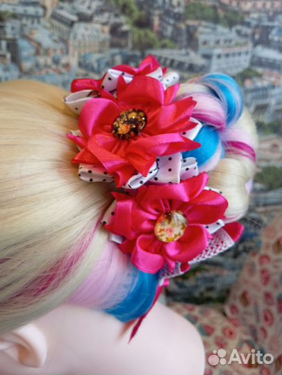 Резинки на пучок в стиле канзаши