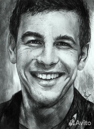 Портрет по фотографии чб/цвет. Шарж цветной