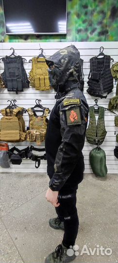 Боевая рубаха чёрный мультикам