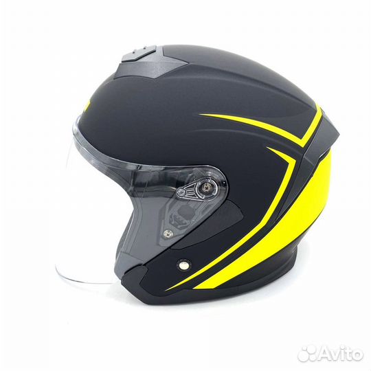 Шлем (открытый со стеклом) Ataki JK526 Stripe черн