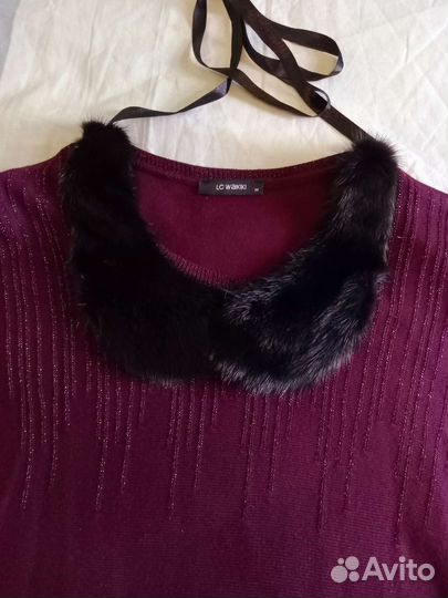 Меховой воротник норка съемный (горжетка)