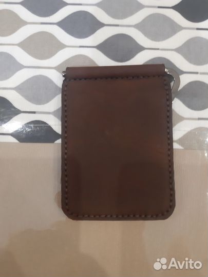 Зажим для денег из натуральной кожи