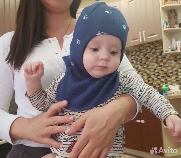 Шапка шлем для мальчика