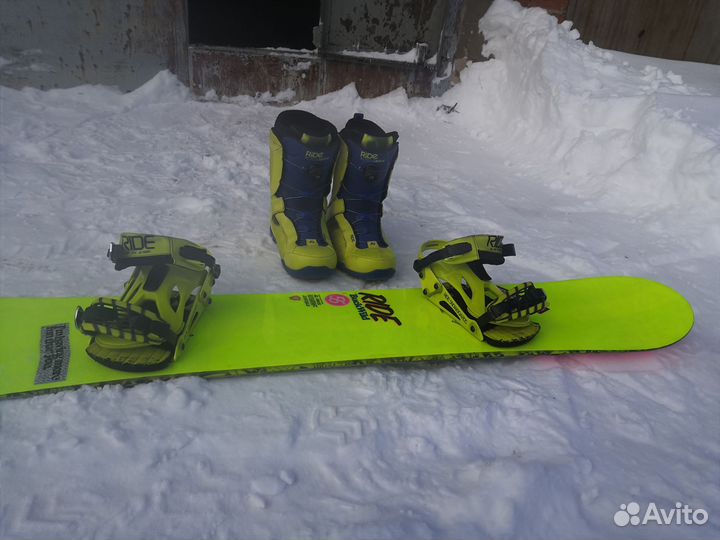 Продам комплект сноуборд+крепления+ботинки ride