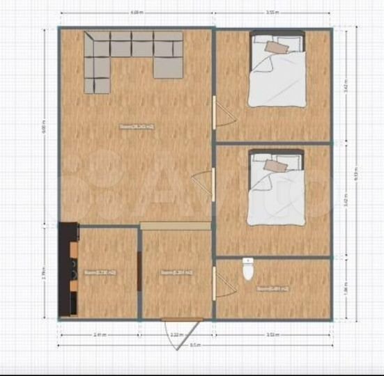 Дом 56 м² на участке 5 сот.