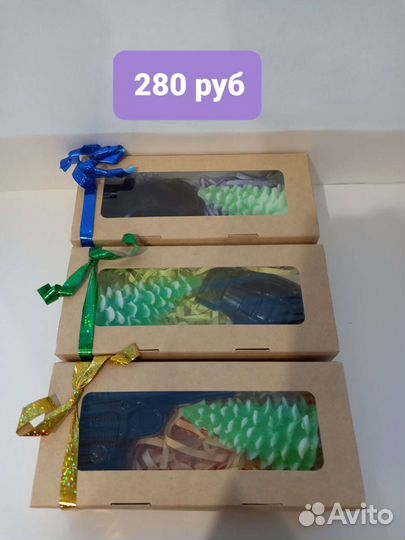 Сувениры, подарки на новый год из мыла, елка