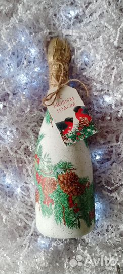 Новогодний декор бутылок