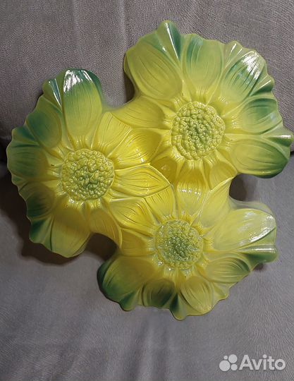 Блюдо цветное стекло Walther-Glas Германия, СССР