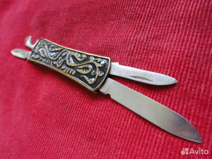 Нож складной сувенирный Узоры с чехлом. СССР