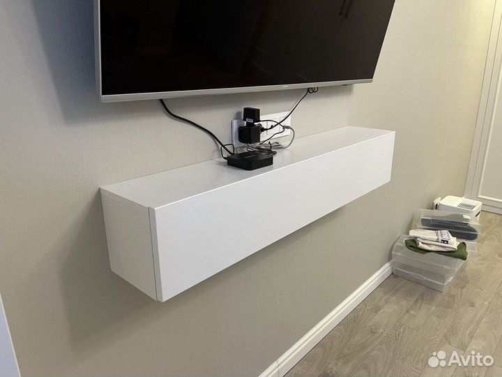 Закрытая подвесная полка под телевизор