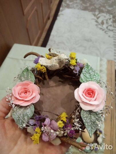 Венки-гнезда для пасхальных яиц