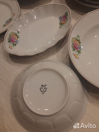 Сервиз столовый, тарелки из СССР, 11 шт