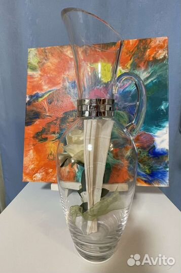 Высокие стильные итальянские Вазы с серебром